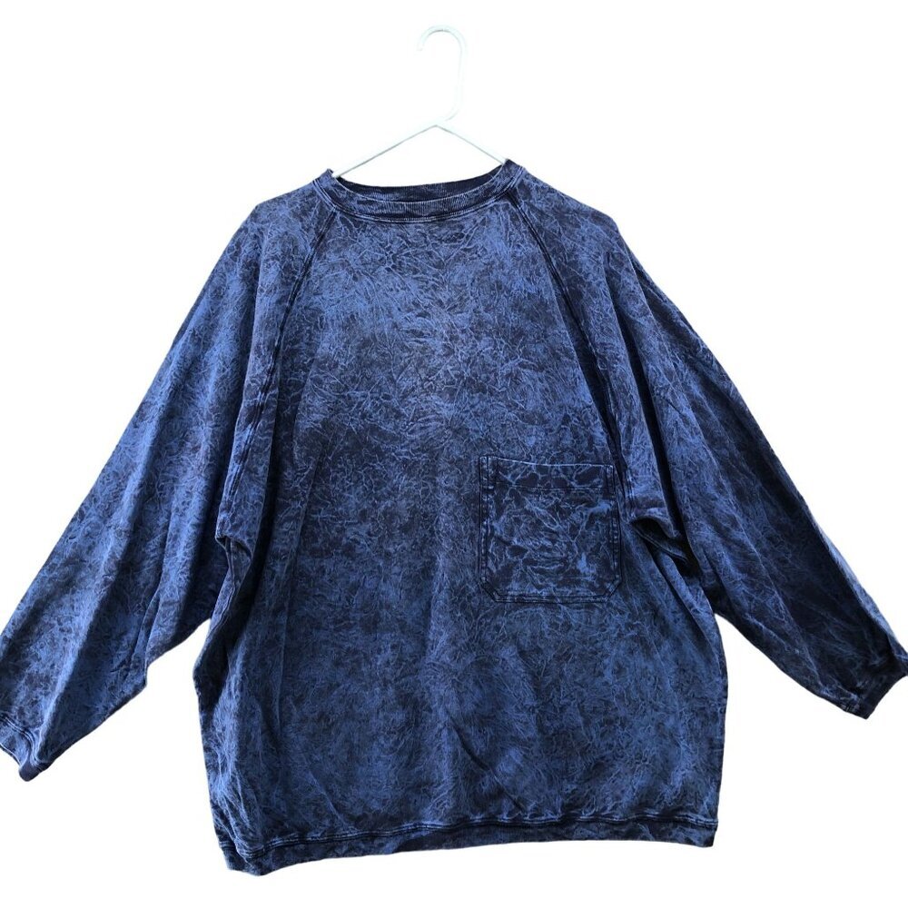 Vintage 80s 90s Acid Wash Sweatshirt Mens 2XL Womens 3X Oversized‎ Blue